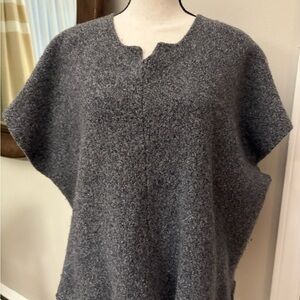 Eskandar Charcoal Gray Sweater Poncho